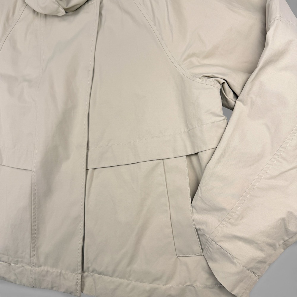 CALIA Crop Trench Jacket Womens XL Khaki Sand Hooded Water Repellent NEW - Picture 6 of 12